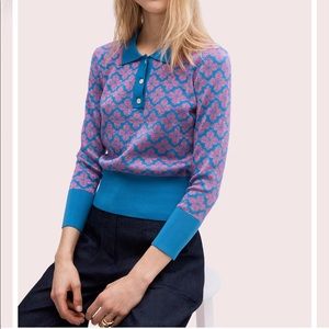 spade flower polo sweater